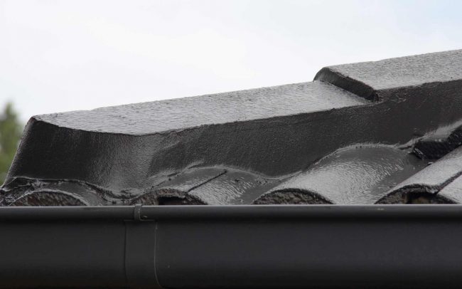 Restored roof tile close up